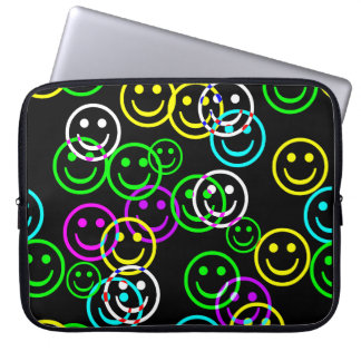 Neon Lycklig Ansikte Laptop sleeve