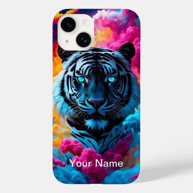 Neon Lysande Tiger mystisk och eterisk (Baksida)