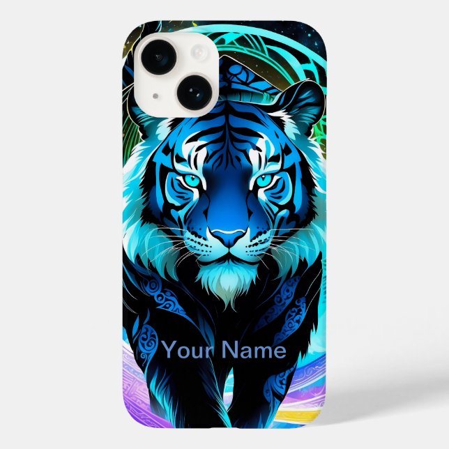 Neon Lysande Tiger mystisk och eterisk (Baksida)