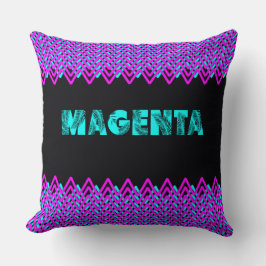 Neon Magenta Chevron Dekorativ kudde