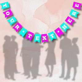 Neon Magenta och Turkos Enfärgad | Anpassad Vimplar