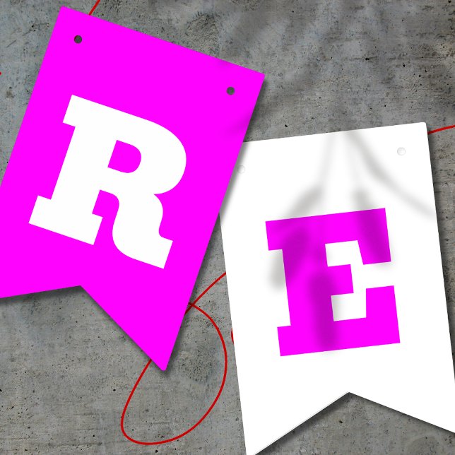 Neon Magenta och White Färg | Anpassa Vimplar (Skapare uppladdad)