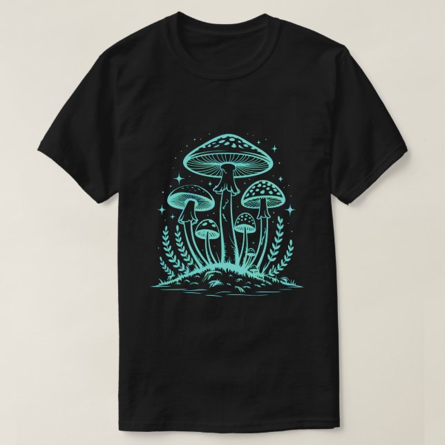 Neon Magic Mushrooms T Shirt (Design framsida)