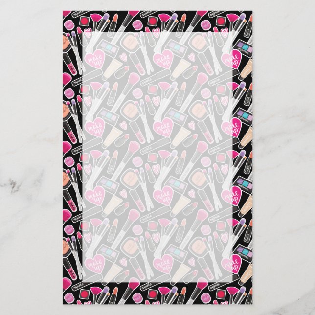 Neon Makeup Mönster Brevpapper (Framsida)