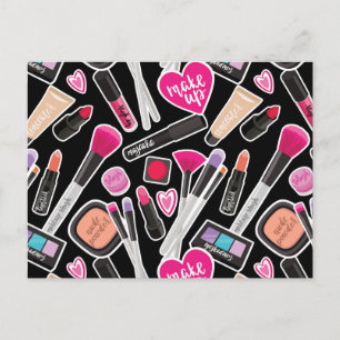 Neon Makeup Mönster Helg Vykort