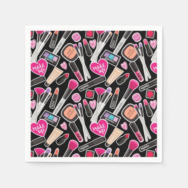 Neon Makeup Mönster Pappersservett (Framsidan)