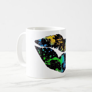Neon målar läpparkaffemuggen kaffemugg