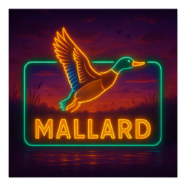 Neon Mallard Poster Perfect Poster