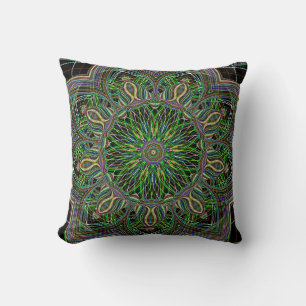 Neon Mandala Geometric Mönster Kudde