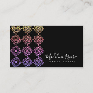 Neon Mandala Henna Konstnär Yoga Macrame Visitkort