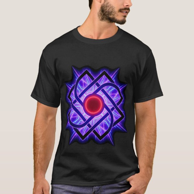 Neon Mandala T-Shirt – Lila Glöd (Framsida)