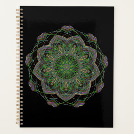 Neon Mandala Trippy Fractal Art Rosette Mönster