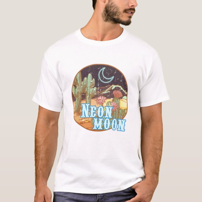 Neon Måne Retro Western T Shirt (Framsida)