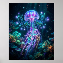 Neon Maneter Elektriskt Djup Poster