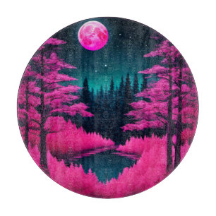 Neon månsken skog fantasi konst