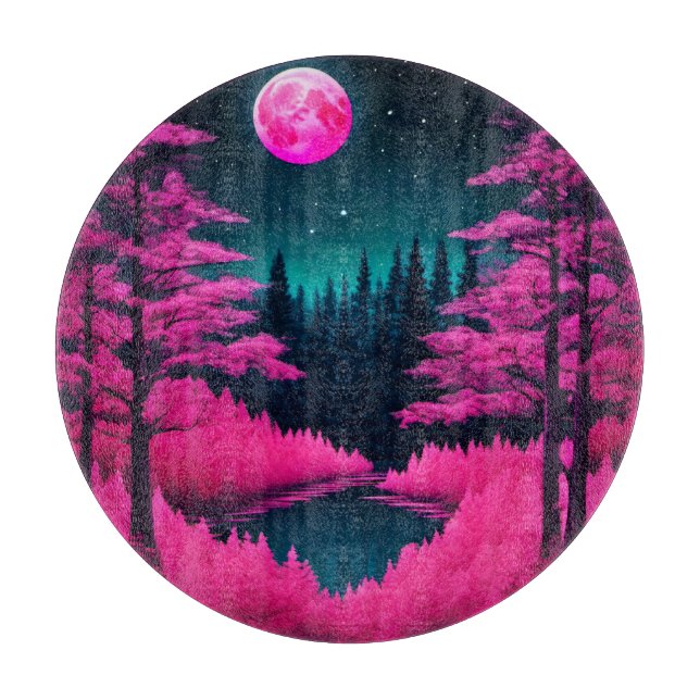 Neon månsken skog fantasi konst (Framsidan)