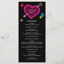 Neon Marquee Sign Las Vegas Bröllop Program