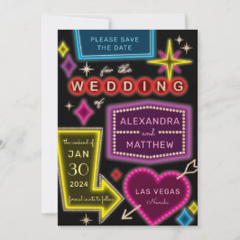 Neon Marquee Signs Las Vegas Spara datumet Inbjudningar