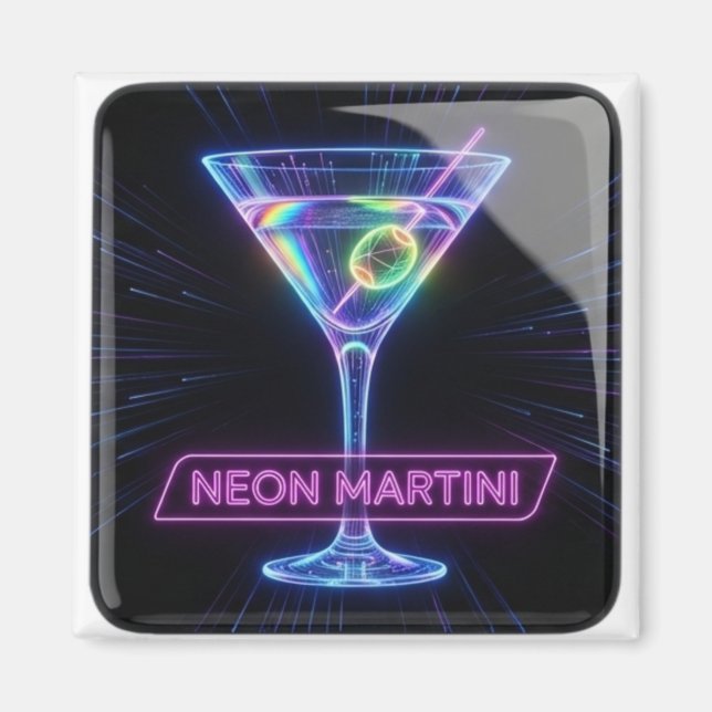 Neon Martini Glow Magnet (Framsidan)