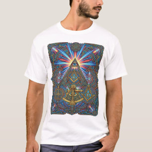 Neon Masonic Geometry T Shirt