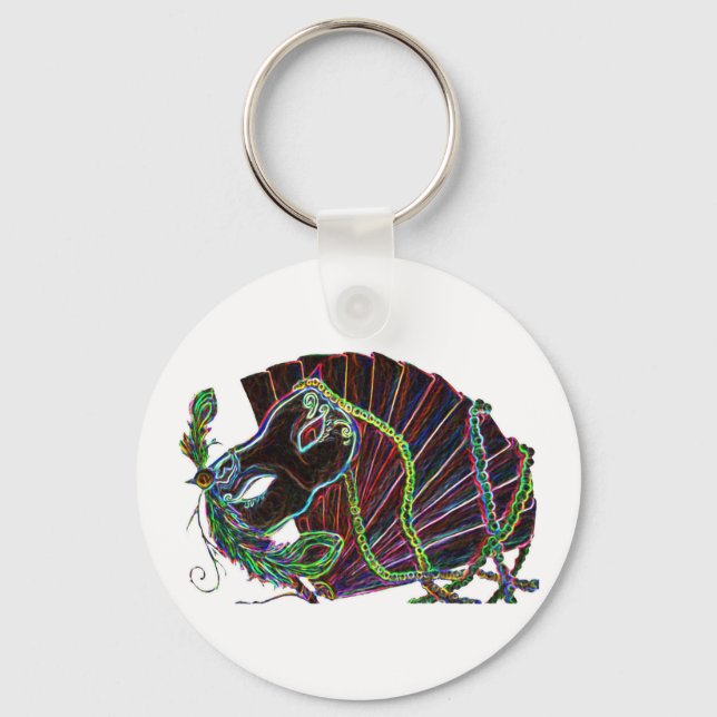 Neon Masqueraon White Keychain Nyckelring (Framsida)