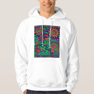 Neon Mayan Ligcape - Psychedelic Tribal Hoodie