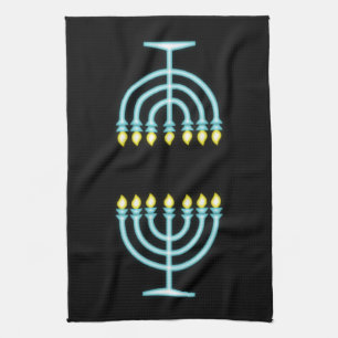 Neon Menorah Kökshandduk