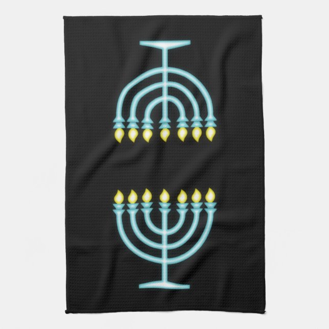Neon Menorah Kökshandduk (Vertikal)