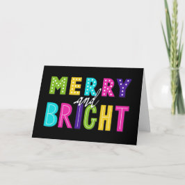 Neon Merry och Bright Helgkort