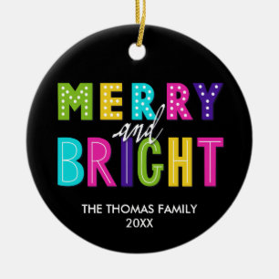 Neon Merry och Bright Julgransprydnad Keramik