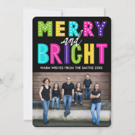 Neon Merry och Bright Julkort