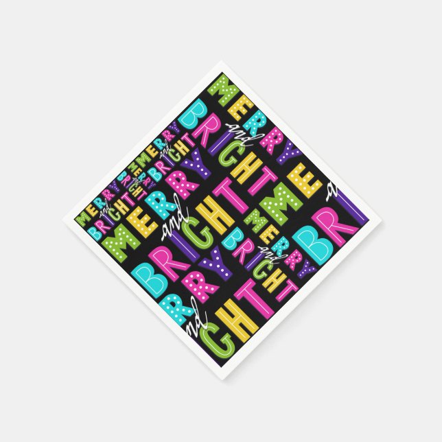 Neon Merry och Bright Pappersservett (Hörn)