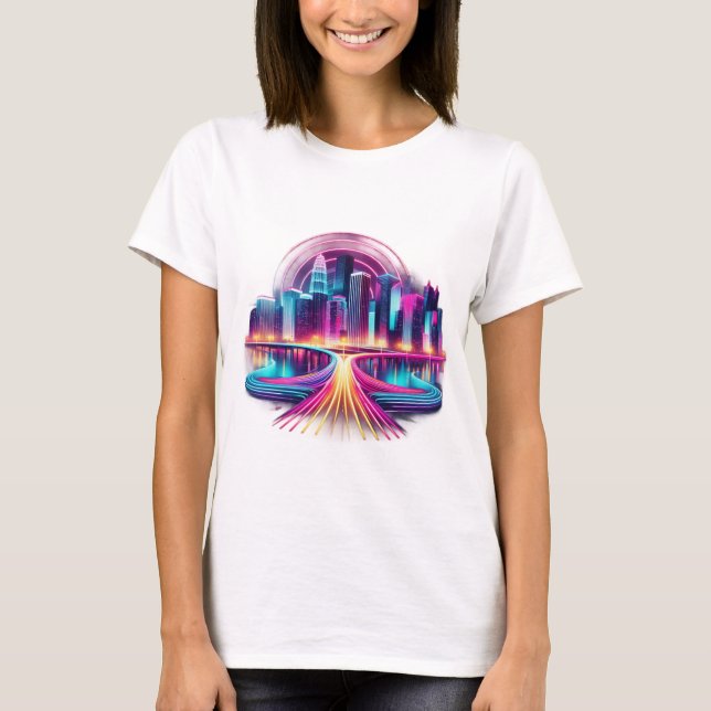 Neon Metropolis Women's T-Shirt (Framsida)