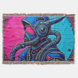 Neon Mfrågade Wall Graffiti Figur Art Filt