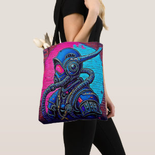 Neon Mfrågade Wall Graffiti Figur Art Tygkasse