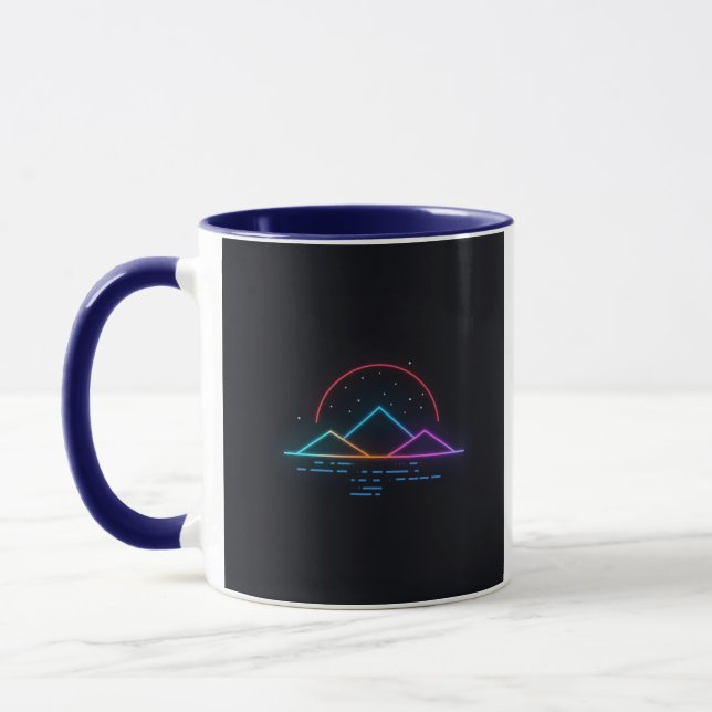 Neon Minimal Vinter Estetisk Design Mugg (Vänster)