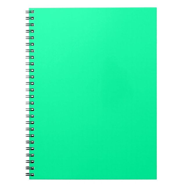 Neon Mint Enfärgad Minimalistisk Anteckningsbok (Framsidan)