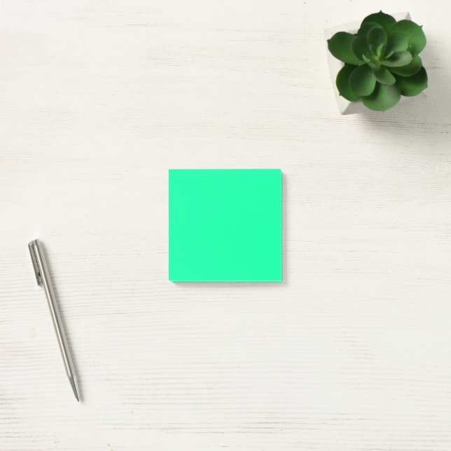 Neon Mint Enfärgad Minimalistisk  Post-it Block (Kontor)