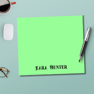 Neon Mint Färg   Modern Black Personlig Script Anteckningsblock