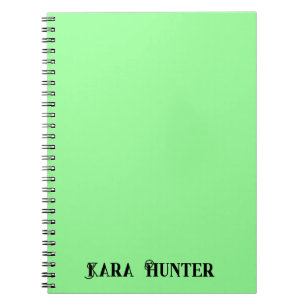 Neon Mint Färg Modern Black Personlig Script Anteckningsbok