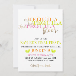 Neon Modern final Fiesta Bachelorette Helg Inbjudningar