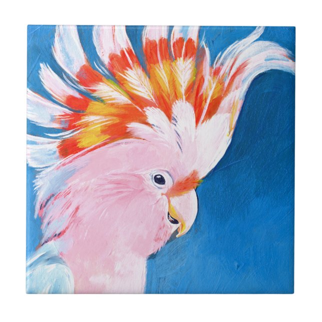 Neon Mohawk - Rosa Cockatoo Kakelplatta (Framsidan)