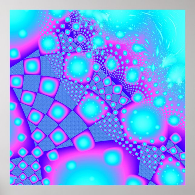 Neon Molecules Psychedelic Fractal Poster (Framsidan)