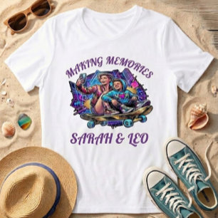 Neon Mom & Son Art T-shirt för att skapa minnen