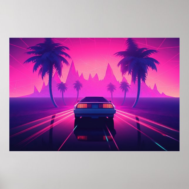 Neon Momentum: Sprid in i Synthwave Dimension Poster (Framsidan)