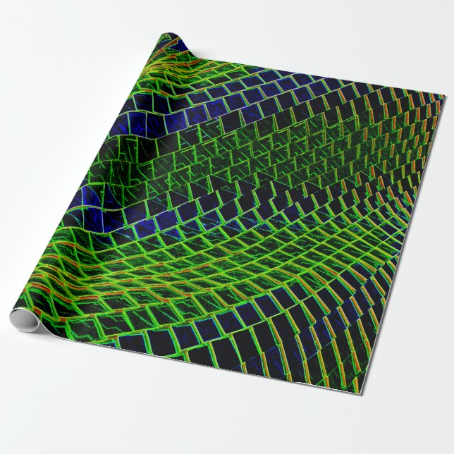Neon mönster presentpapper (Utrullad)
