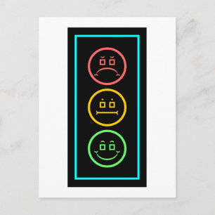 Neon Moody stoppljus Vykort
