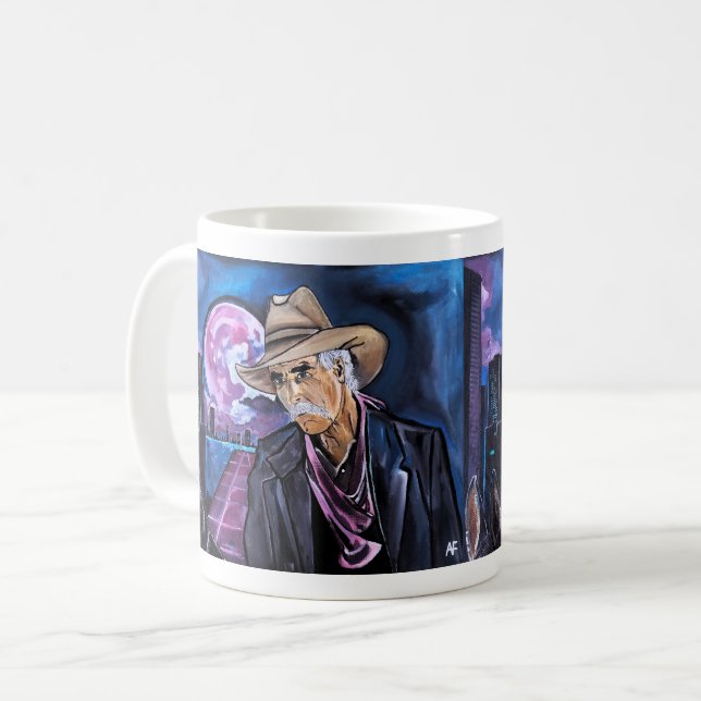 Neon Moon-målning av Alfred Fox Kaffemugg (Framsida vänster)