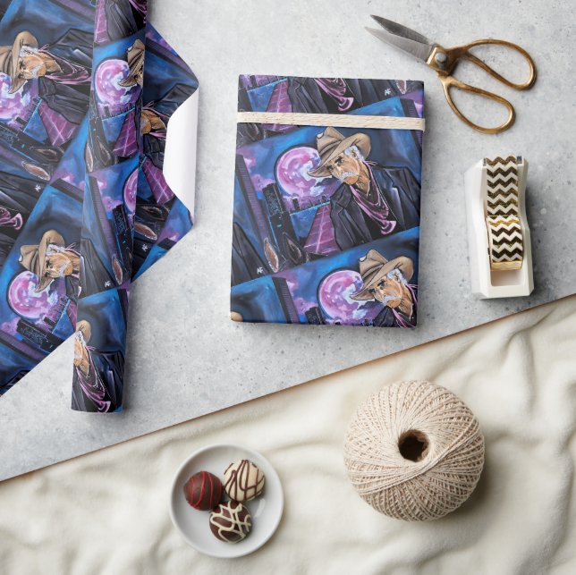 Neon Moon Painting by Alfred Fox Presentpapper (Hantverk)