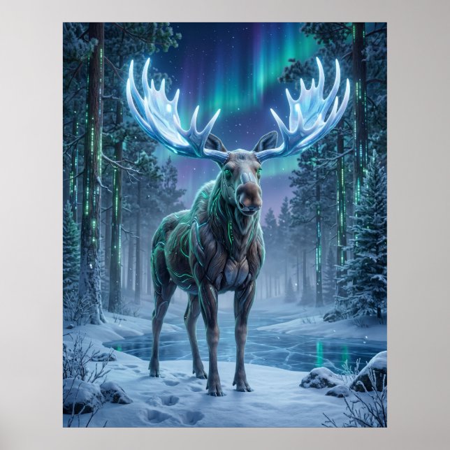 Neon Moose Boreal Grid Poster (Framsidan)